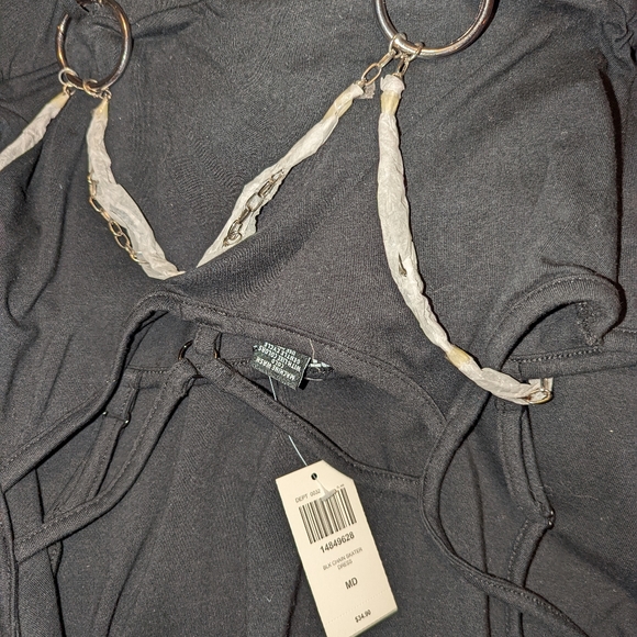 Hot Topic Chain Belt Strappy Skater Dress Black Medium - Picture 11 of 11